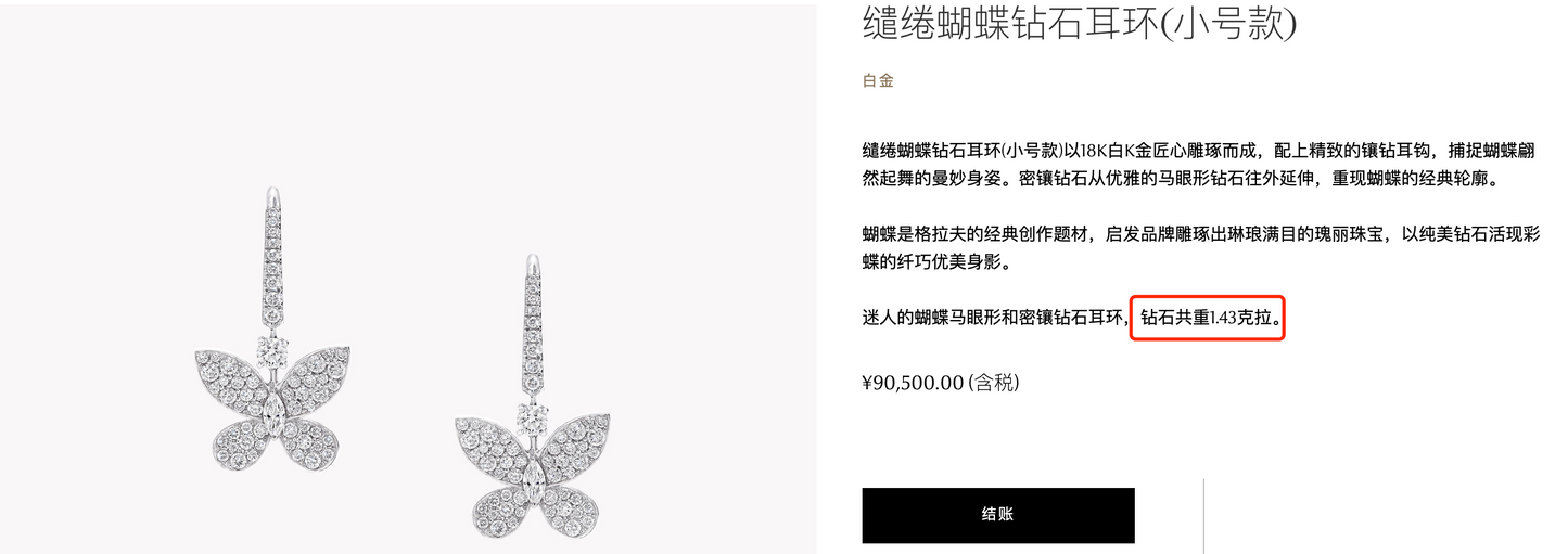 GLF-RGE1167小号平面密石蝴蝶耳环