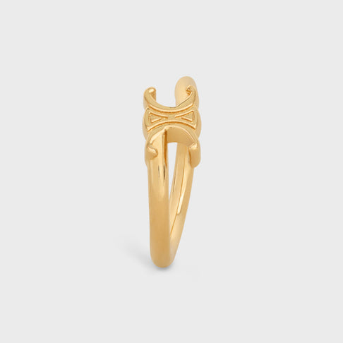CL-460PP6BARA light gold double c letter twist arm ring