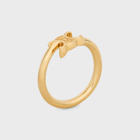CL-460PP6BARA light gold double c letter twist arm ring