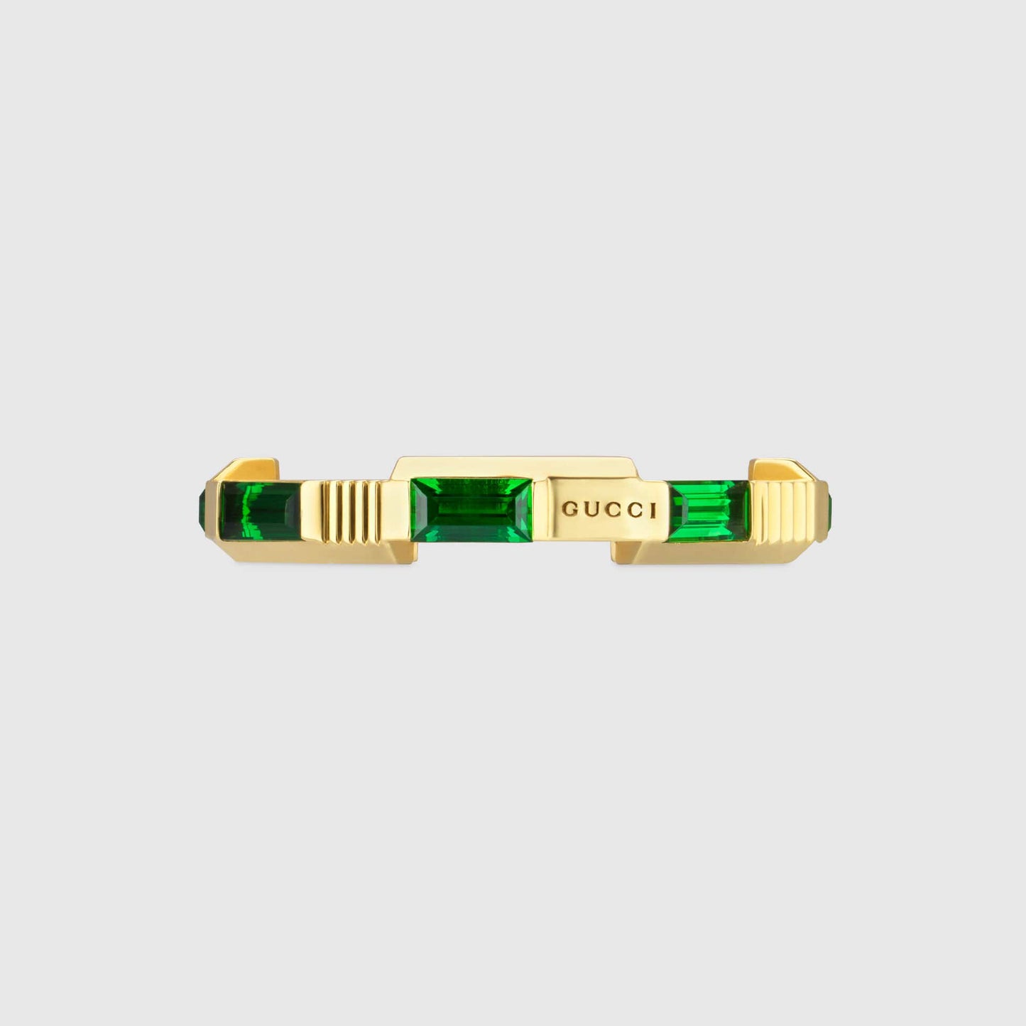 GC-662256 3mm wide striped half diamond shaped ladder arm ring