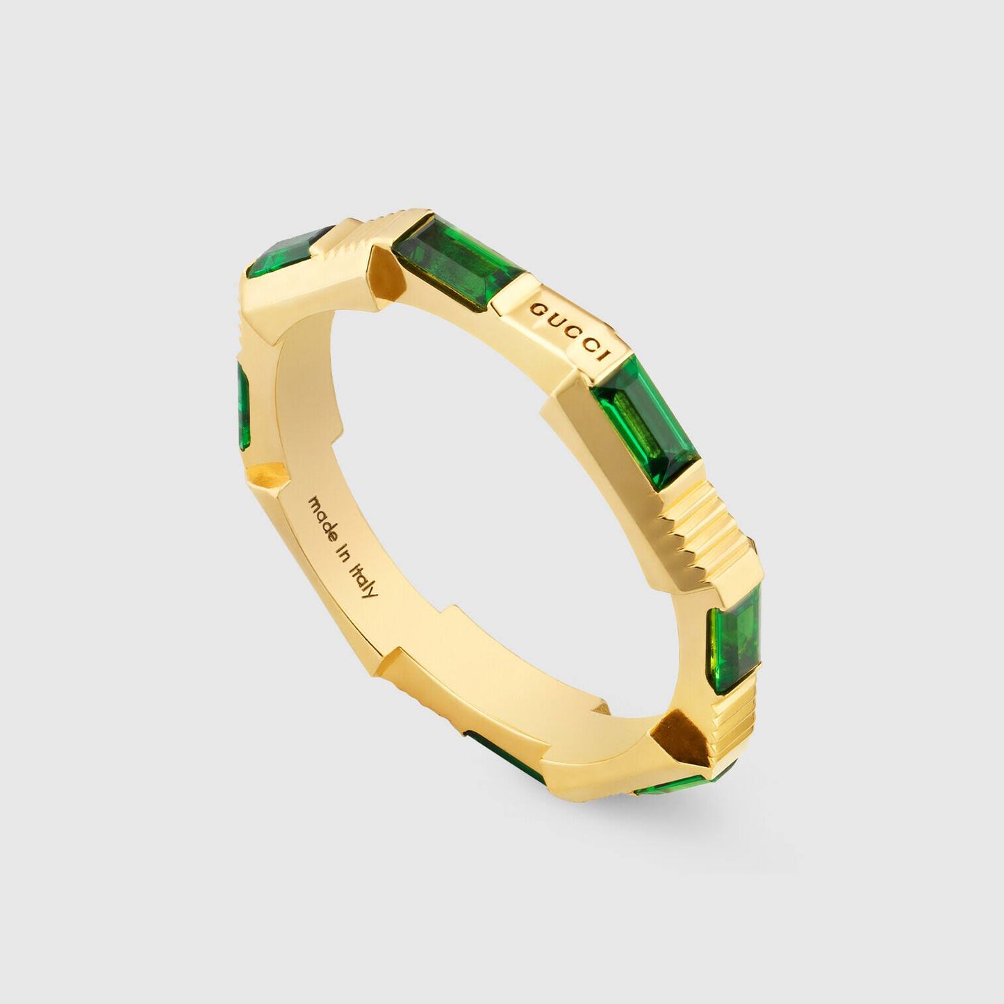 GC-662256 3mm wide striped half diamond shaped ladder arm ring