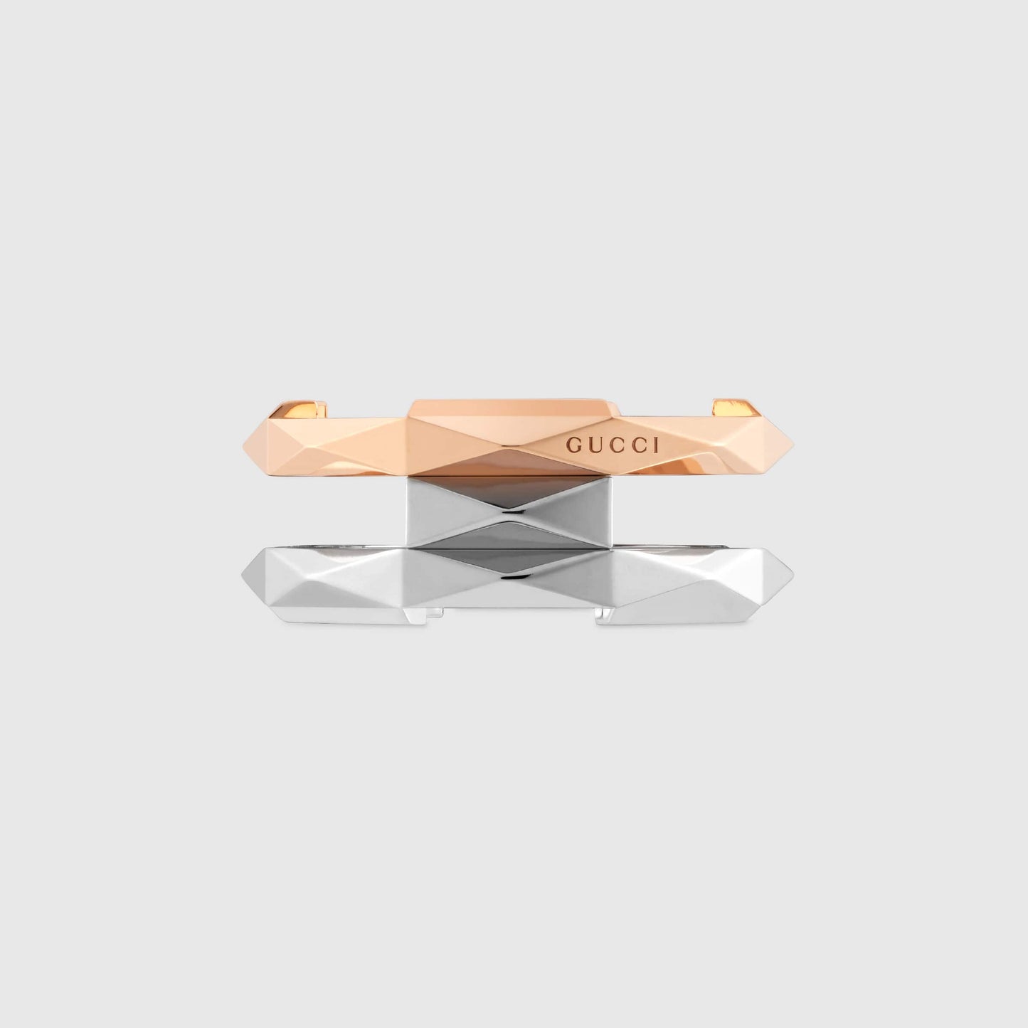 GC-745696 10mm wide tapered rhombus polygonal double ring ring