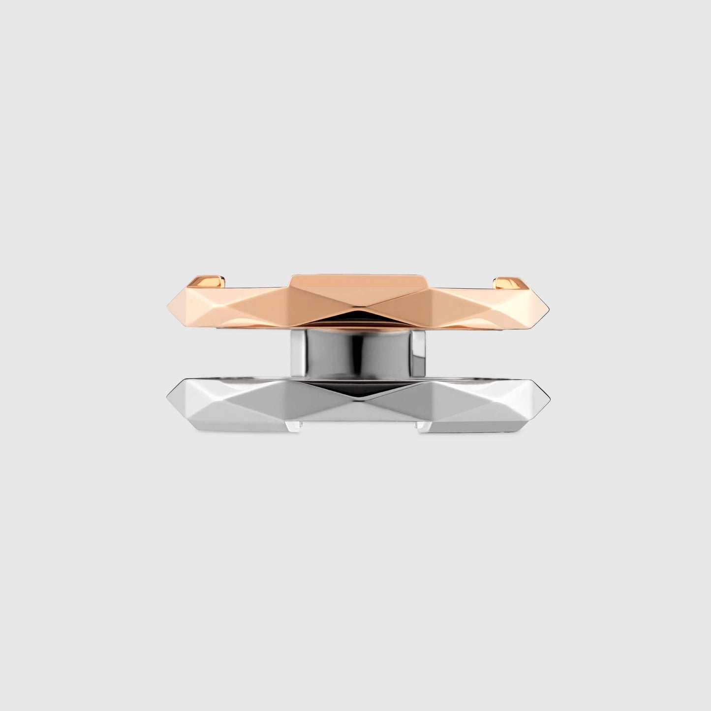 GC-745696 10mm wide tapered rhombus polygonal double ring ring
