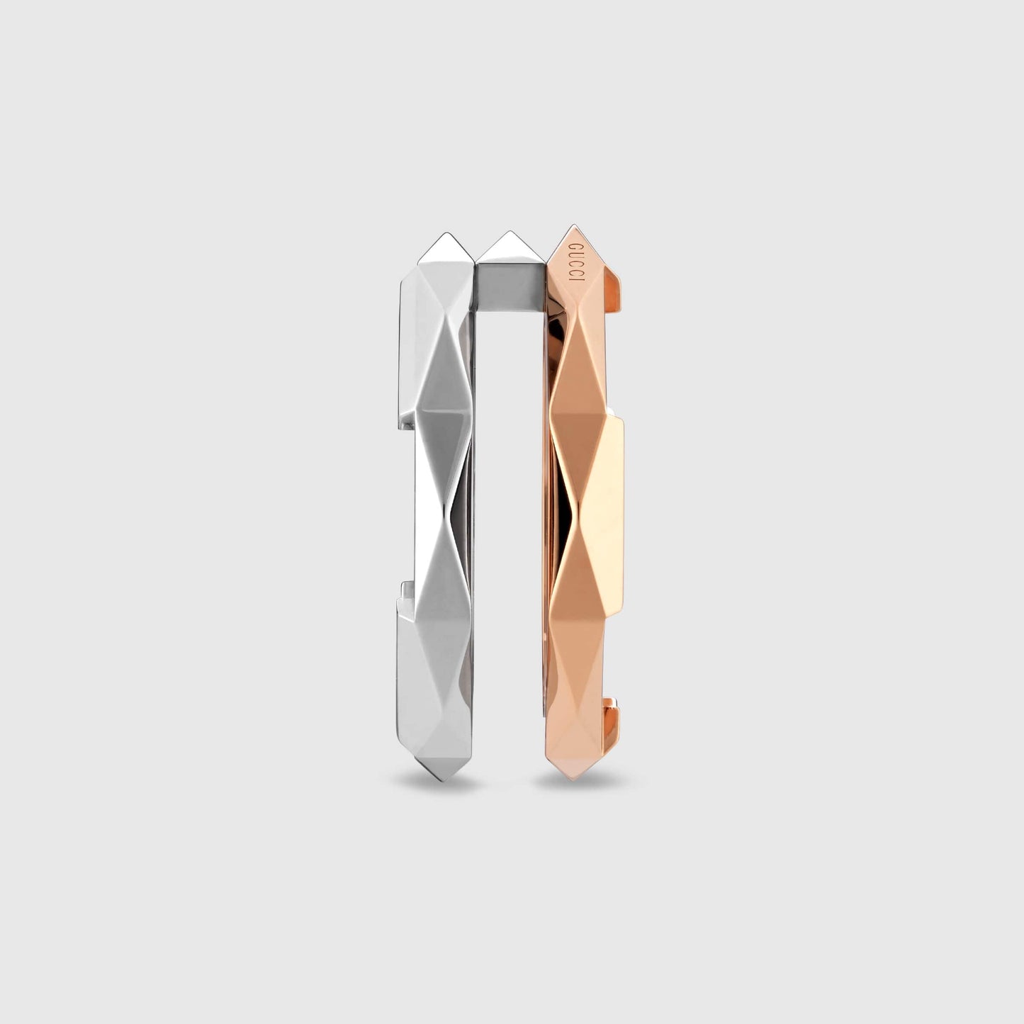 GC-745696 10mm wide tapered rhombus polygonal double ring ring