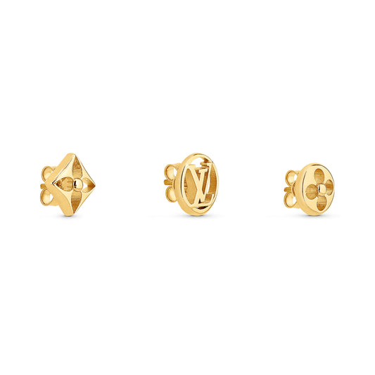 LV-M00395字母LV镂空LOGO梅花飞镖耳钉