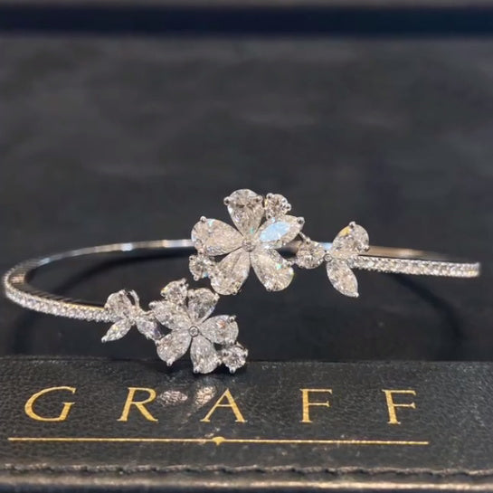 GLF-RGB1226梅花马眼水滴钻开口双头手镯