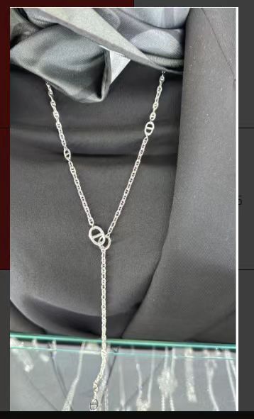 AMS-H828771 light gold pig nose Japanese character large necklace 90cm