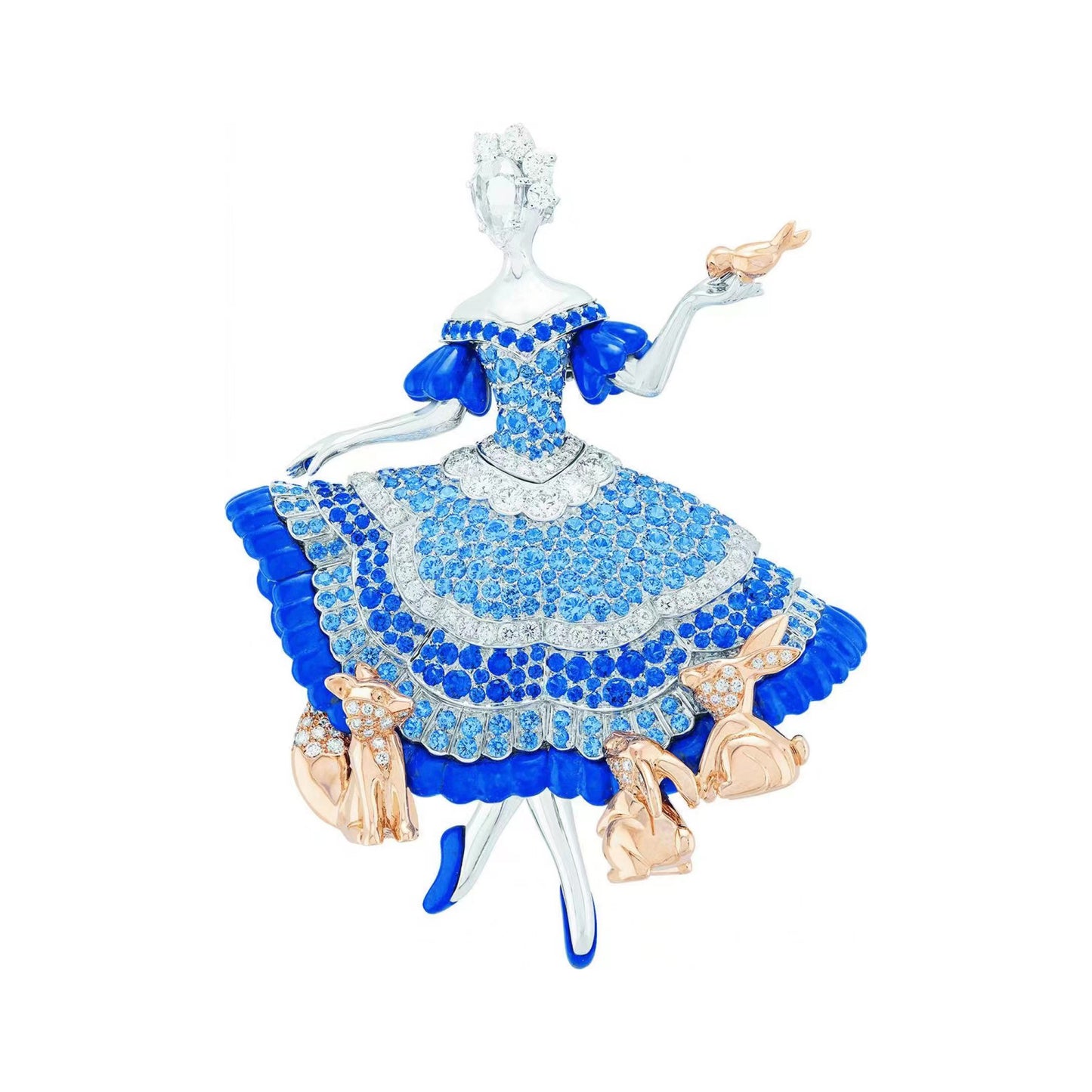 VCA139367 full diamond dancer brooch