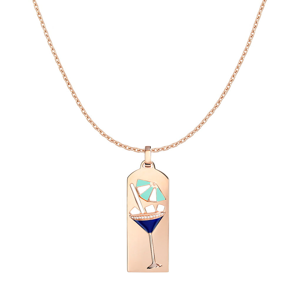 FLD-3B0296 cocktail glass tag pendant