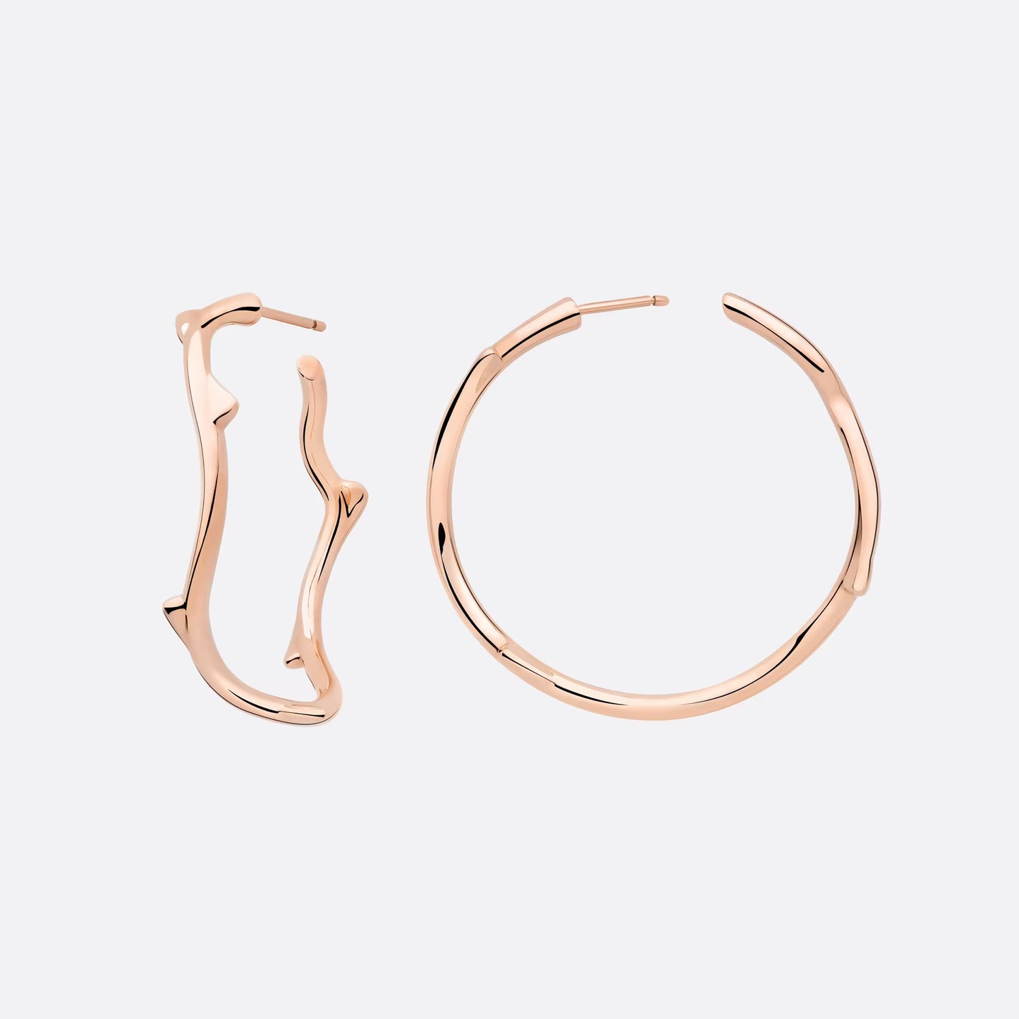 DA-JBDR95060 light gold rose stem earrings branch hoop earrings
