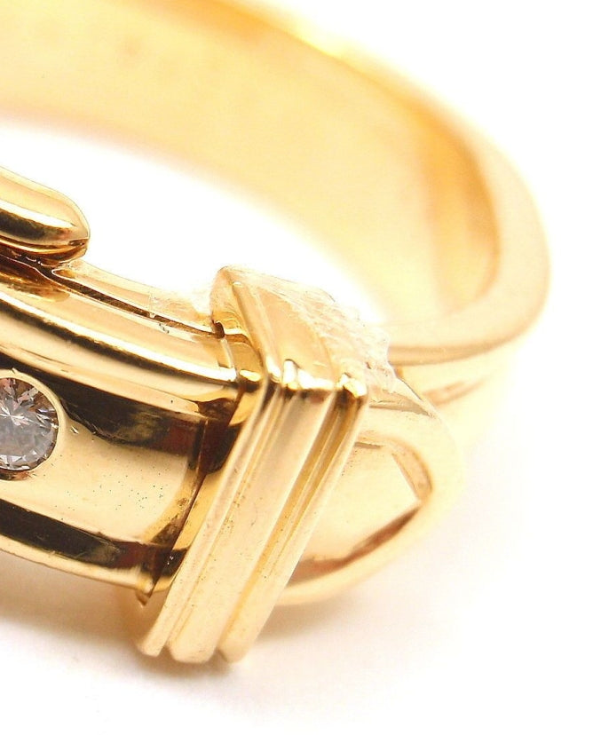 AiHshi-H167218B single diamond light gold wide arm belt ring