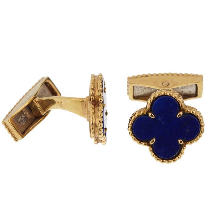 VCA413195 15mm wide four-leaf clover cufflinks