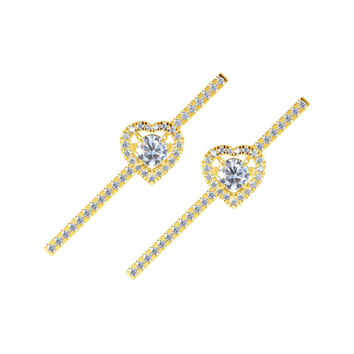 MSK-76103 round diamond main stone heart-shaped peripheral earrings