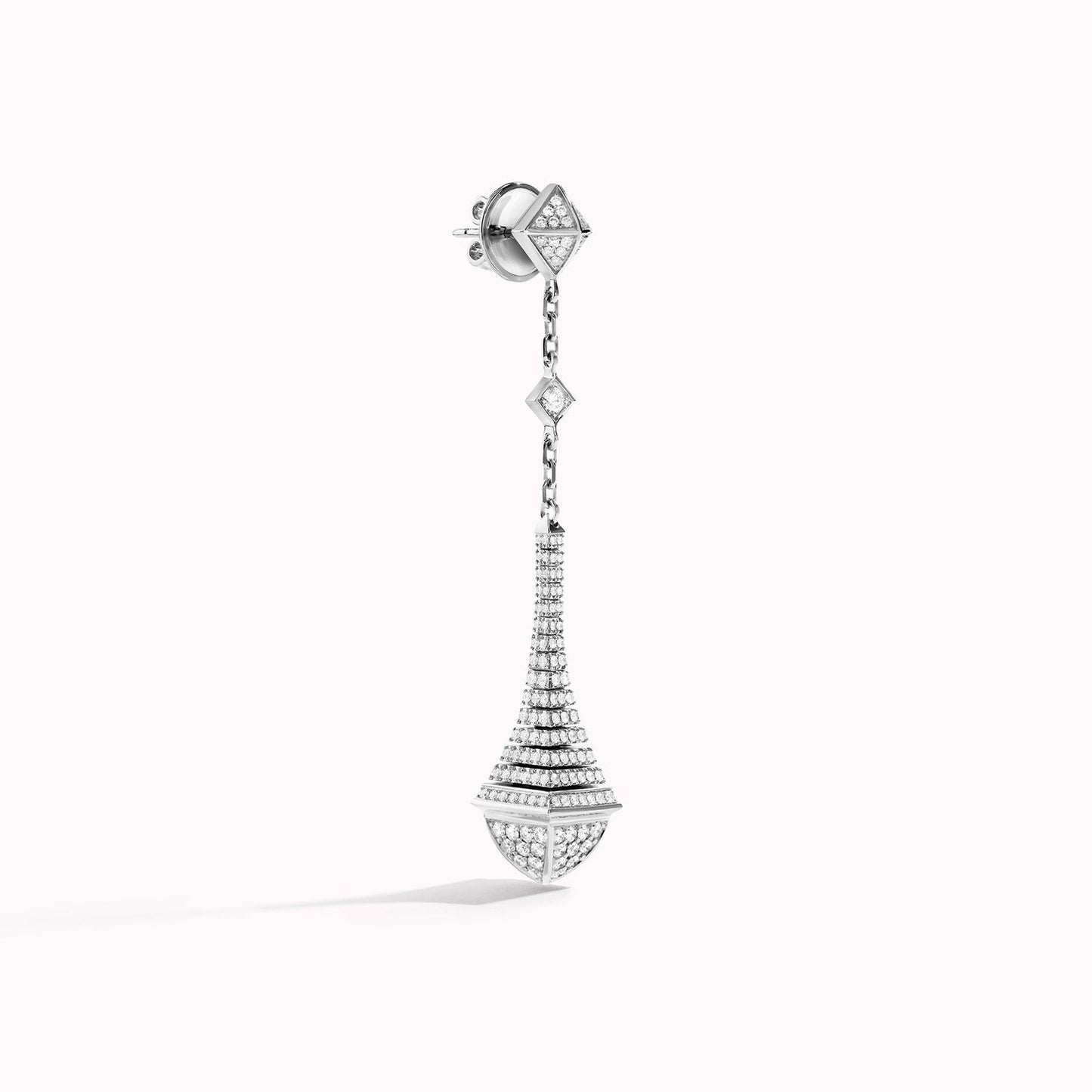 ML-CLEO-E45 pointed hammer pyramid earrings long earrings