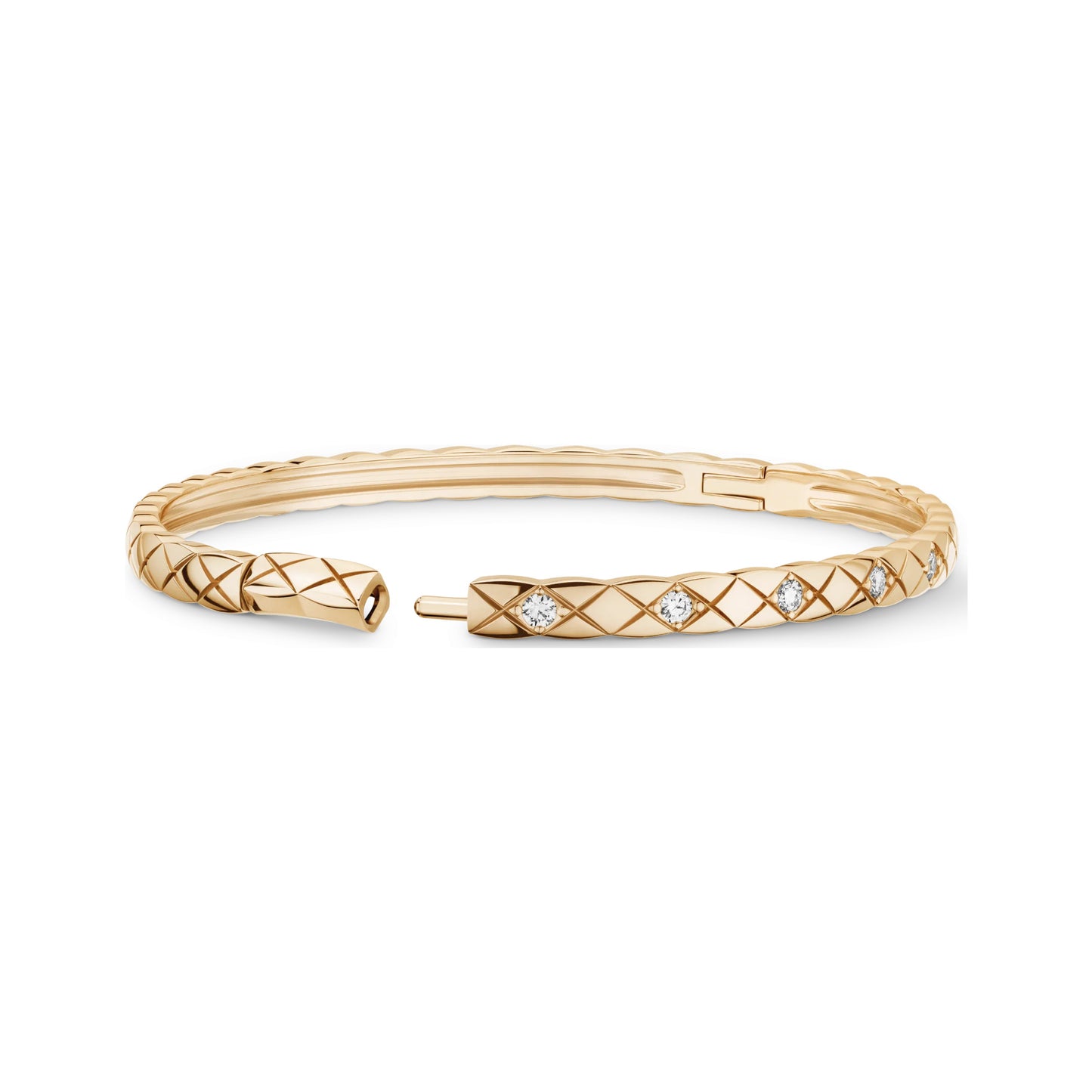 XNE-3.5mm wide half diamond fork bracelet