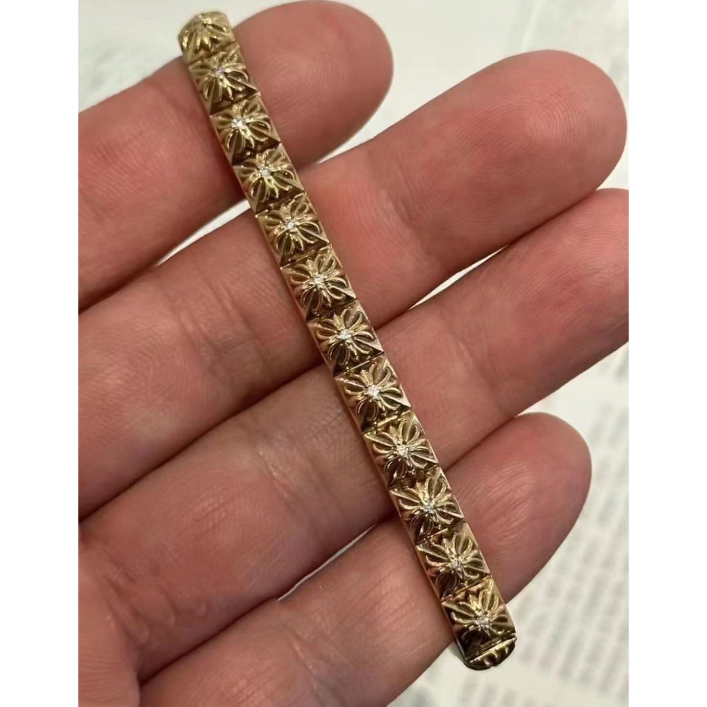 KLX-CH57887 cross sugar cube bracelet