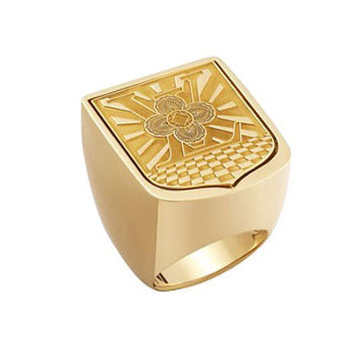 LV-Q9A16B letters LV four-leaf clover seal ring