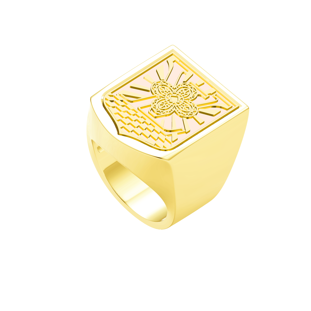 LV-Q9A16B letters LV four-leaf clover seal ring