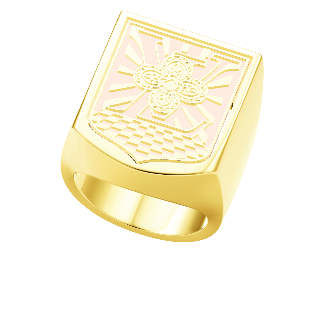LV-Q9A16B letters LV four-leaf clover seal ring
