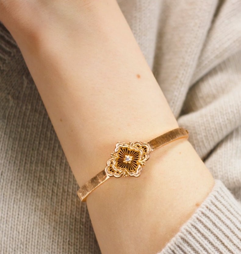 BQLT-JAUBRA018011 diamond flower bracelet