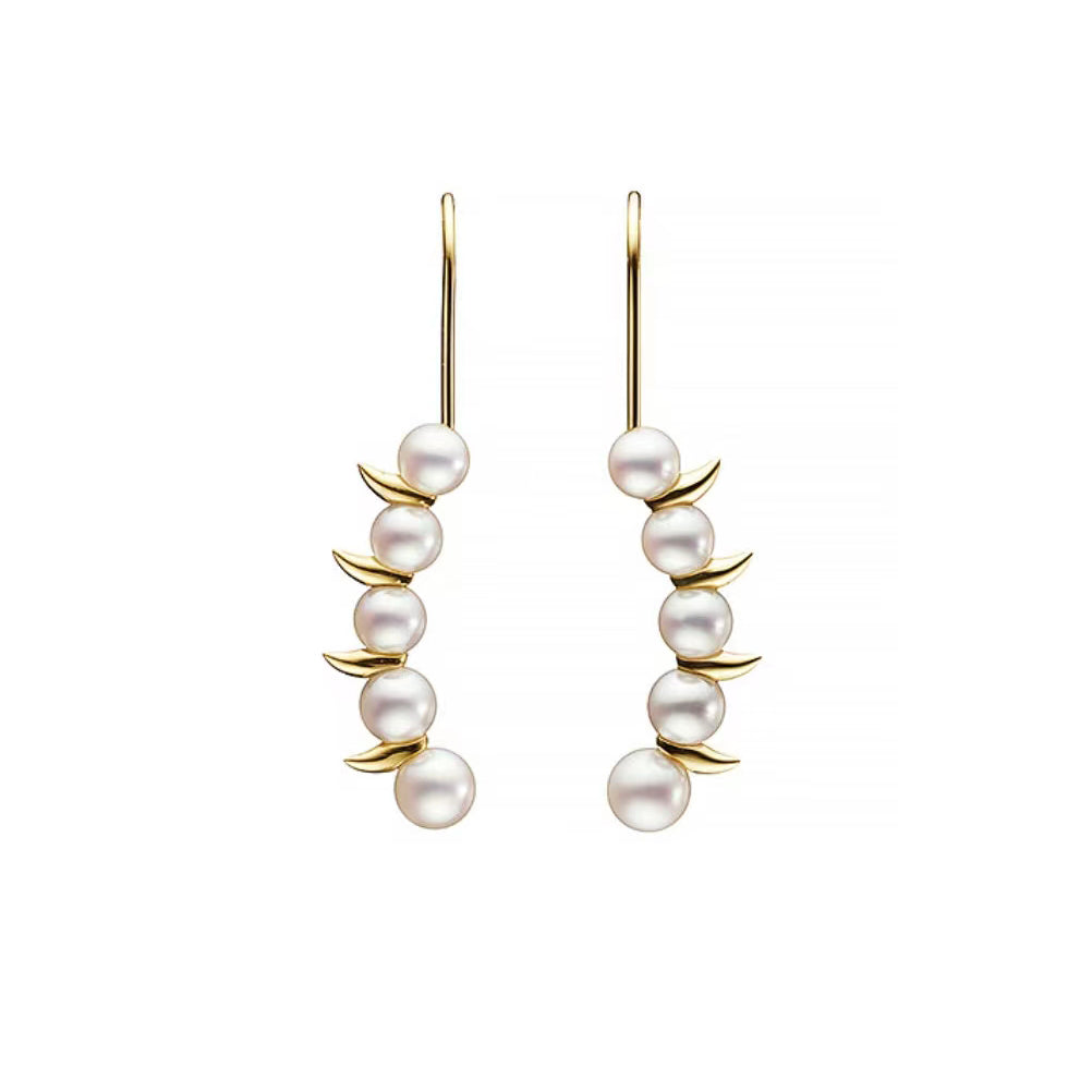 TSQ-E-3937 Multi-Pearl 5mm Dog Tooth Earrings