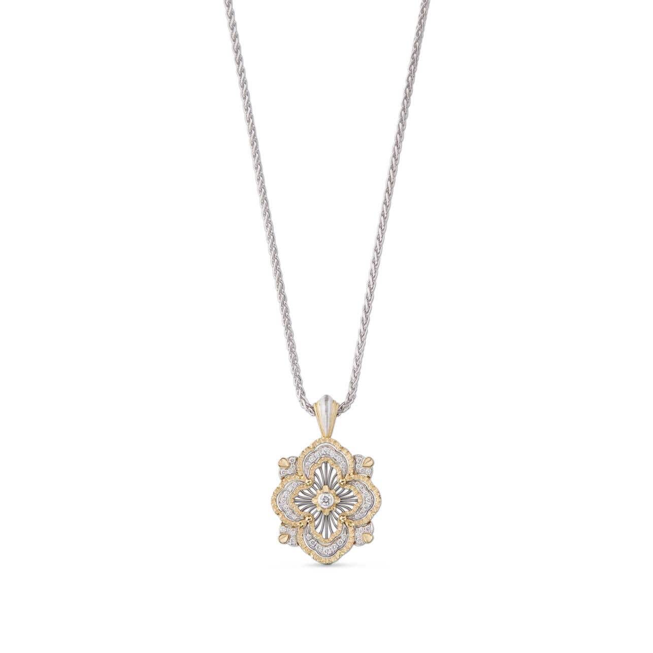 BQLT-JAUPEN021932 27mm wide European style four-leaf clover three-layer color pendant