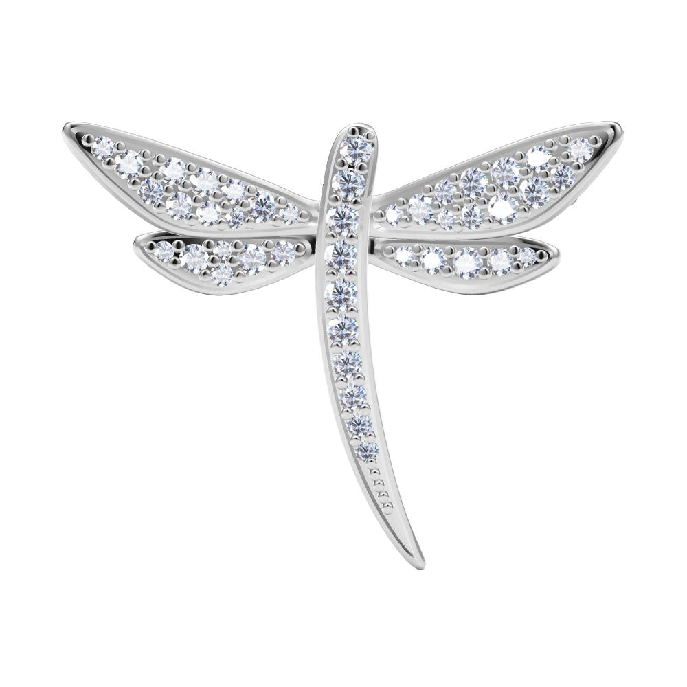 VCAB15827 3.3cm wide dragonfly wings full diamond brooch customer version