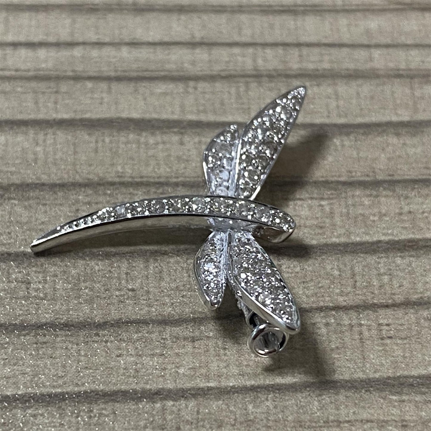 VCAB15827 3.3cm wide dragonfly wings full diamond brooch customer version