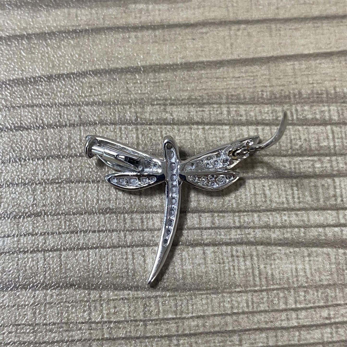 VCAB15827 3.3cm wide dragonfly wings full diamond brooch customer version