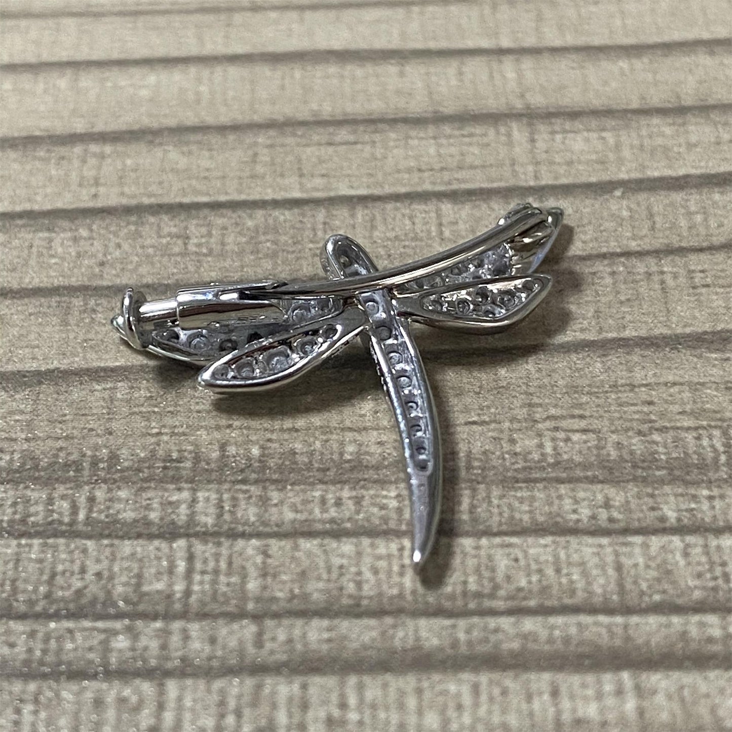 VCAB15827 3.3cm wide dragonfly wings full diamond brooch customer version
