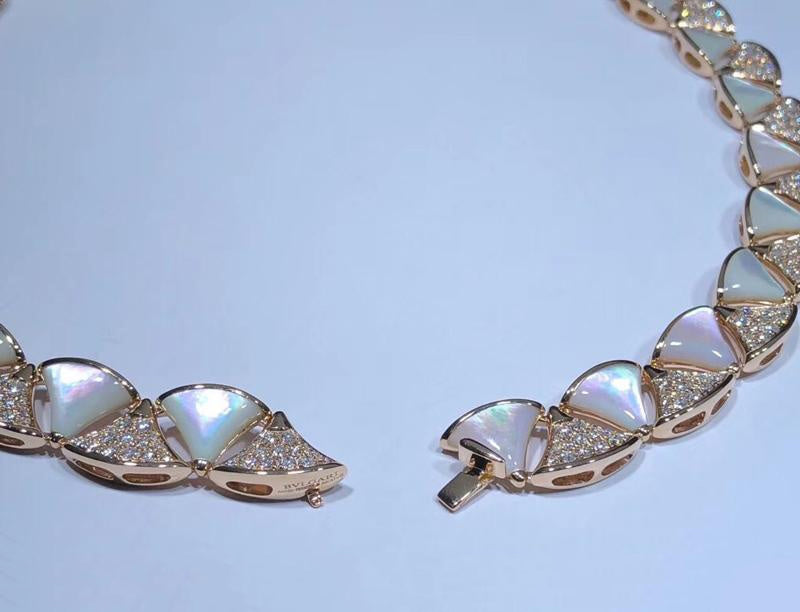 BGL-354091 fan-shaped skirt fan half-diamond scarf necklace