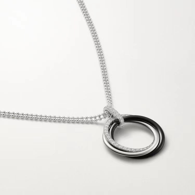 KDY-B7224810 three-ring three-color single row diamond ceramic pendant