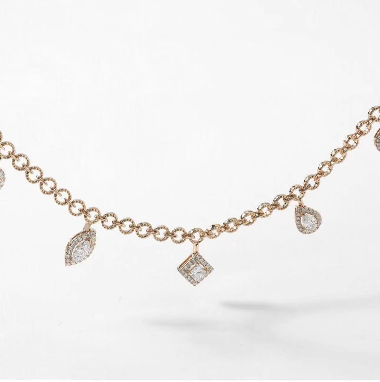 ML-ROCK-N2 heterosexual surrounding stone multi-main stone dewdrop chain multi-faceted necklace