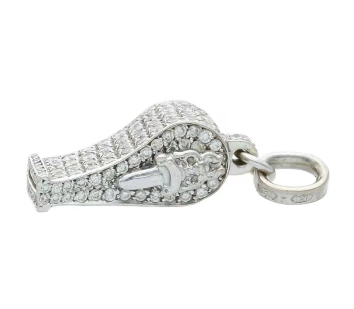 KLX-CH56656 full diamond cross whistle pendant