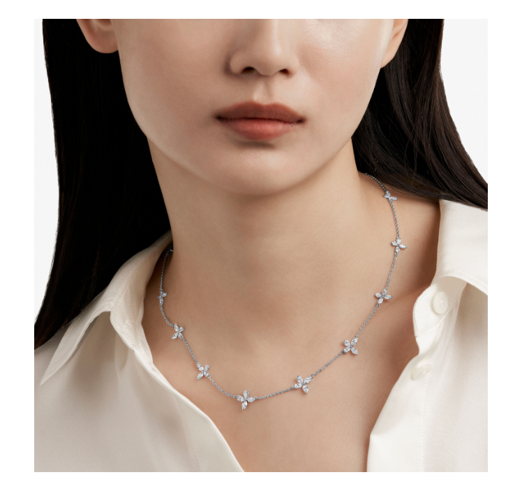 GLF-RGN827 butterfly marquise pear-shaped stone wing necklace