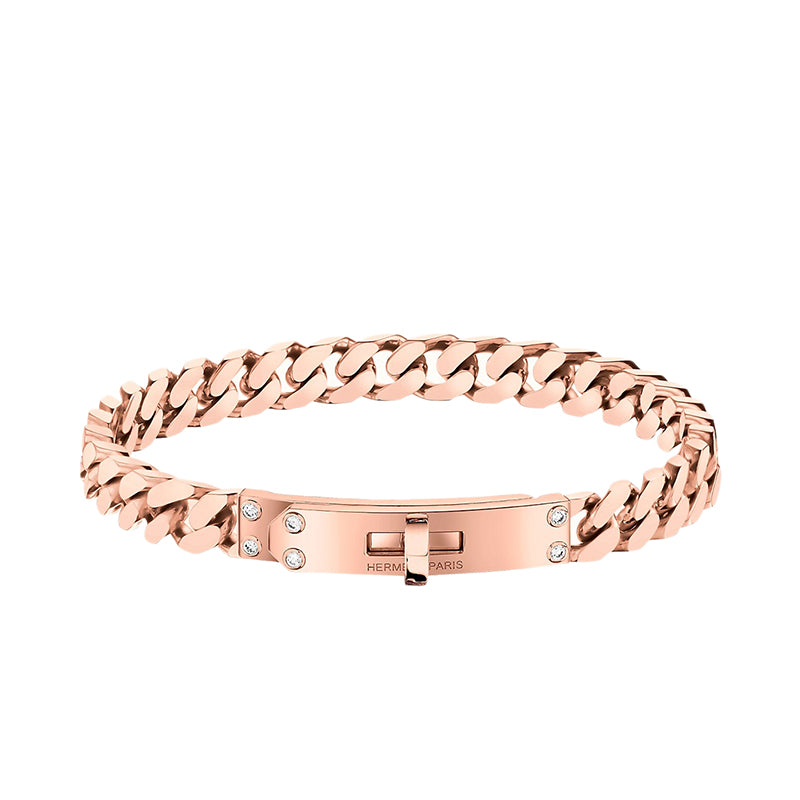 AMS-H120435B 6.2mm wide six-diamond twist circle bracelet