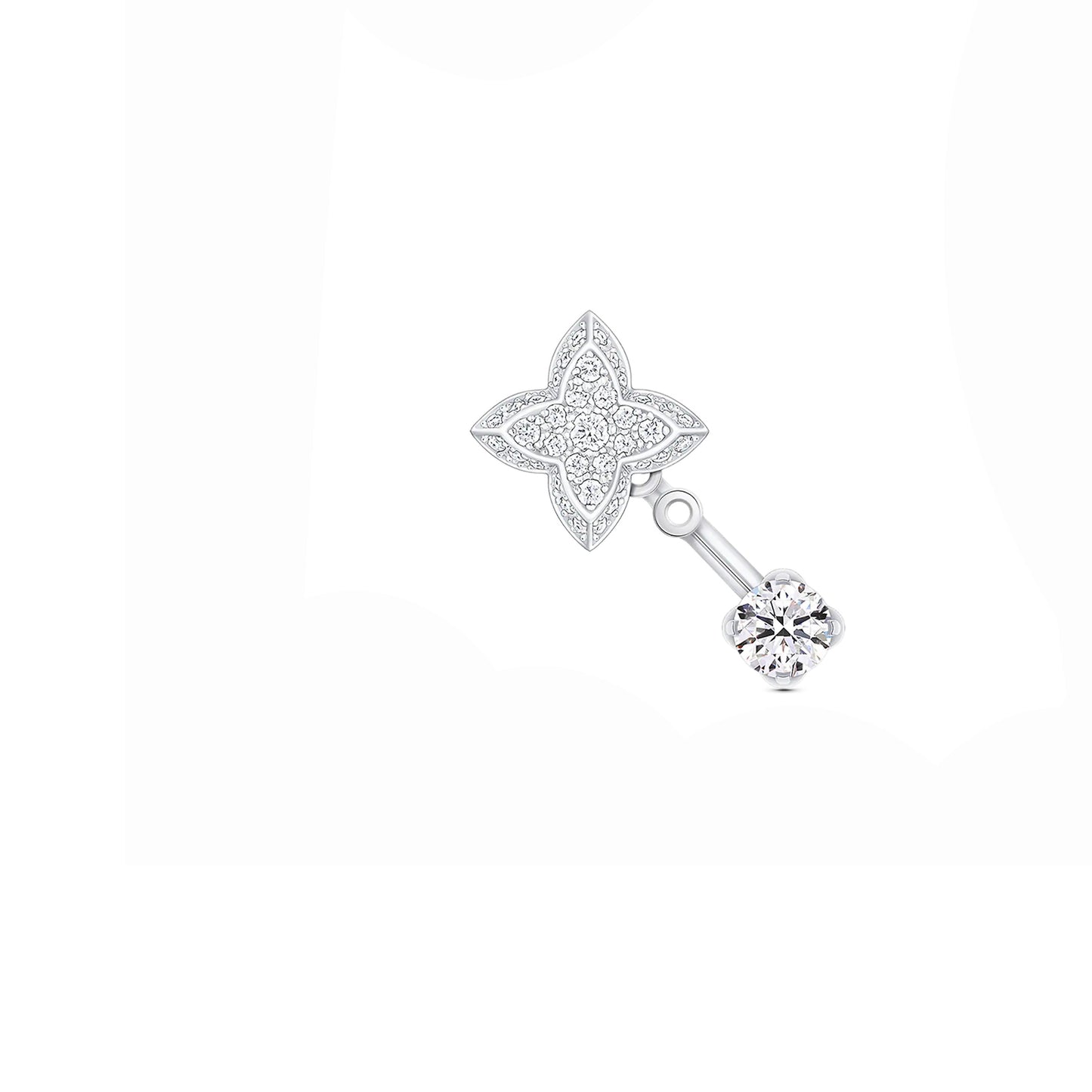 LV-Q06400 trapezoidal plum four-leaf clover two-wear stud earrings