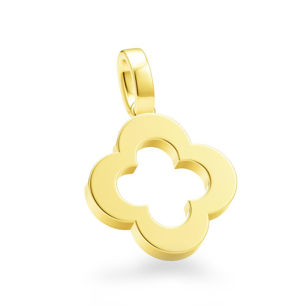 VCA509918 15mm wide flat glossy gold four-leaf clover