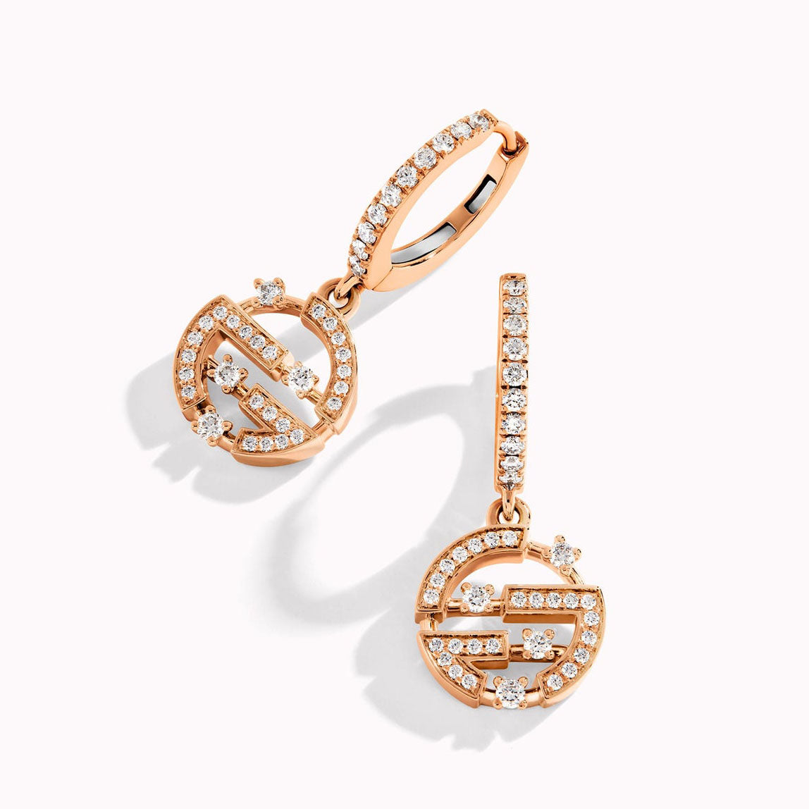 ML-AVEN-E11 wide 10mm maze round diamond earrings