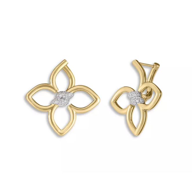 LBT-8883408AJERX width 25.4mm four-leaf plum blossom diamond color separation earrings