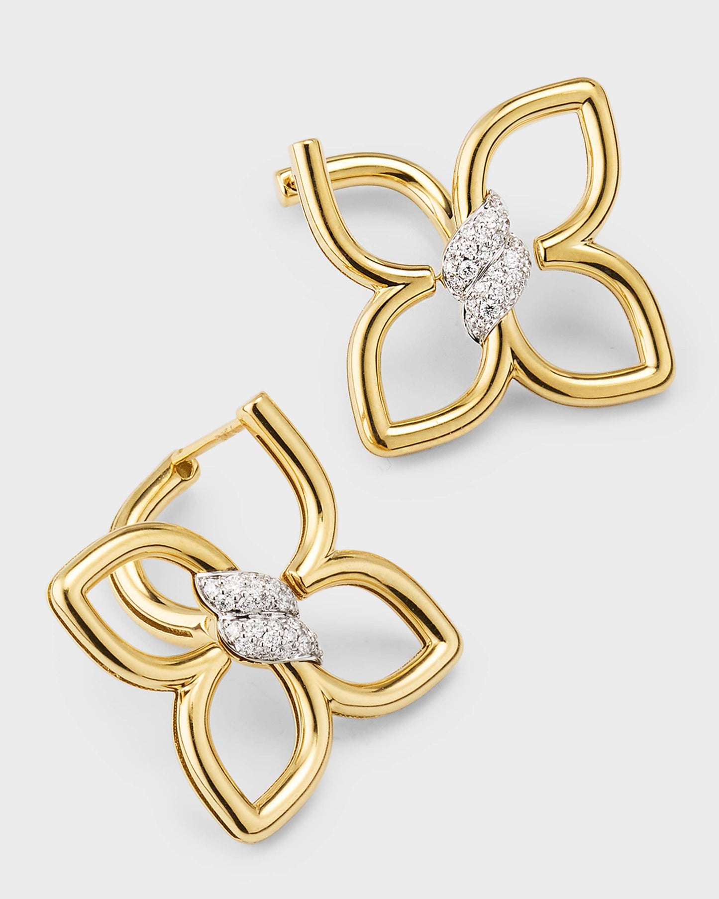 LBT-8883408AJERX width 25.4mm four-leaf plum blossom diamond color separation earrings