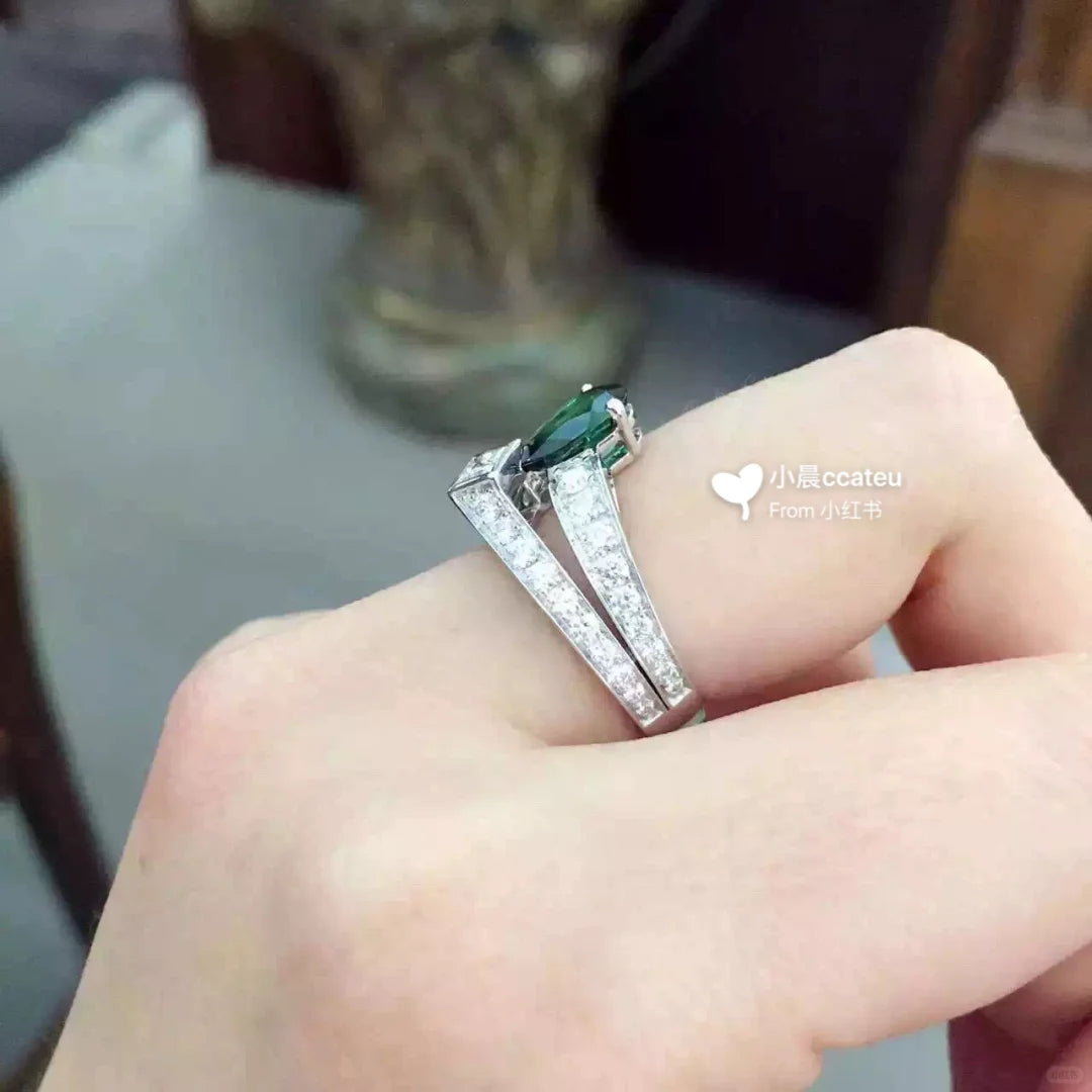 SM-081982 Waterdrop Diamond Crown Ring