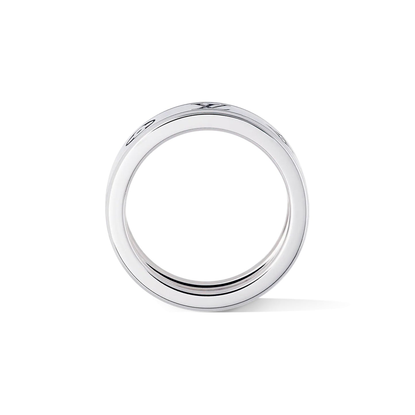 LV-Q0H43M 9.8mm wide letter LV pattern mixed strip ring