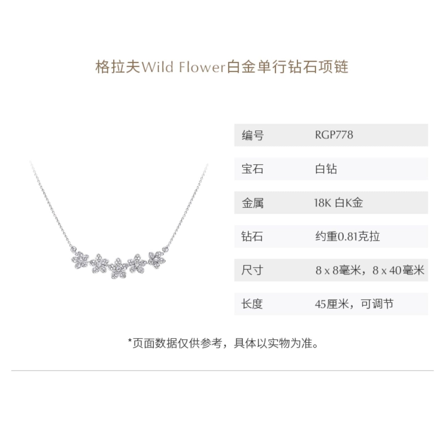 GLF-RGP778 five-leaf flower bolt chain necklace