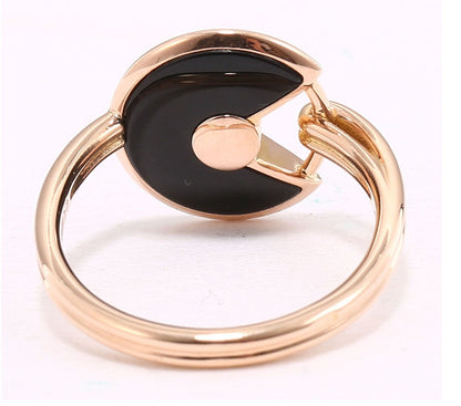 KDY-B4217600 bezel set round lucky amulet 12mm ring