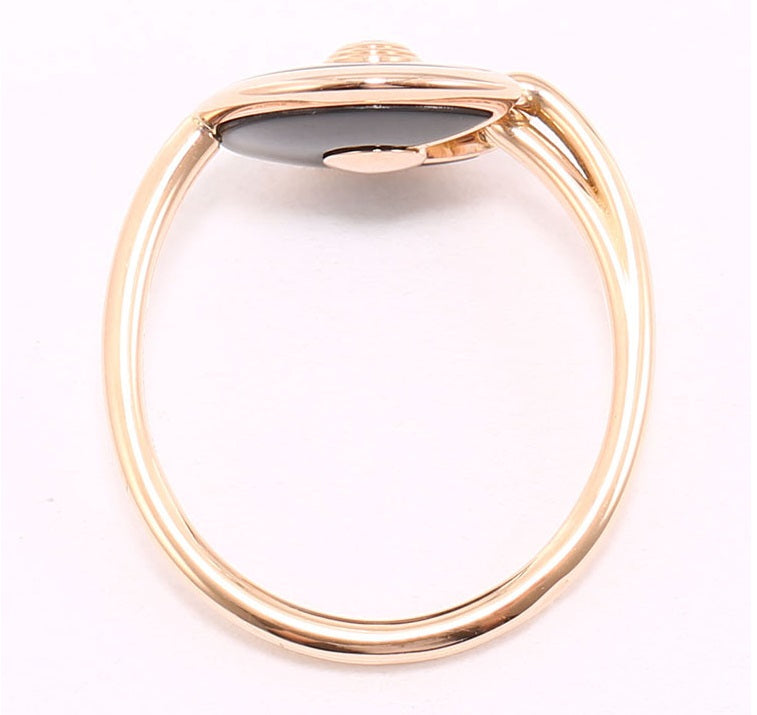 KDY-B4217600 bezel set round lucky amulet 12mm ring