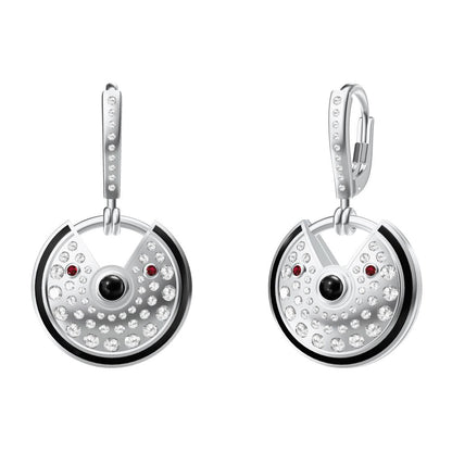 KDY-B2018343 17.5MM Full Diamond Disc Lucky Charm Earrings