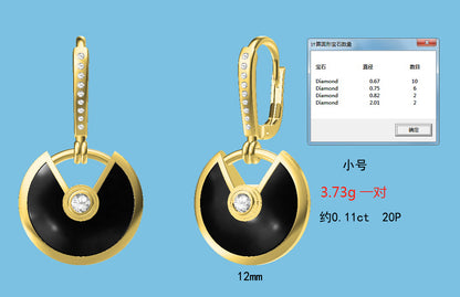 KDY-B8301222 17mm round lucky charm earrings