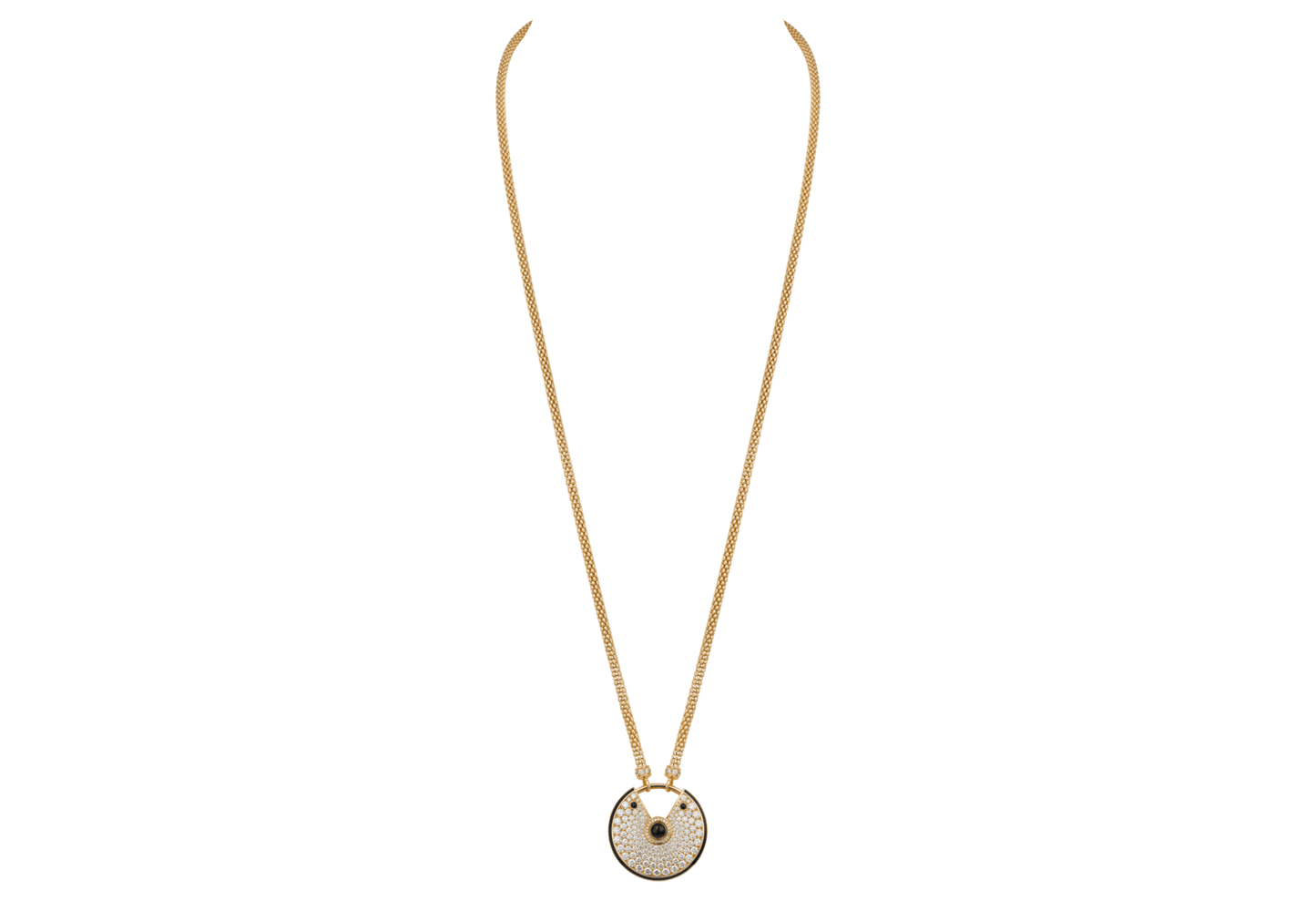 KDY-N3299006 full diamond disc round lucky amulet 35mm pendant