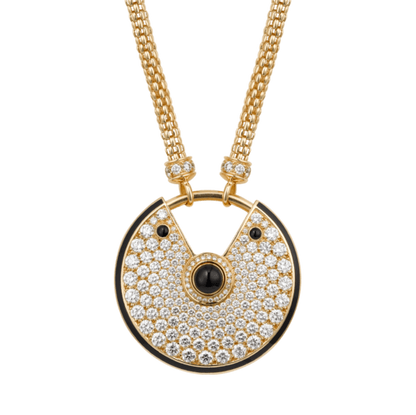 KDY-N3299006 full diamond disc round lucky amulet 35mm pendant